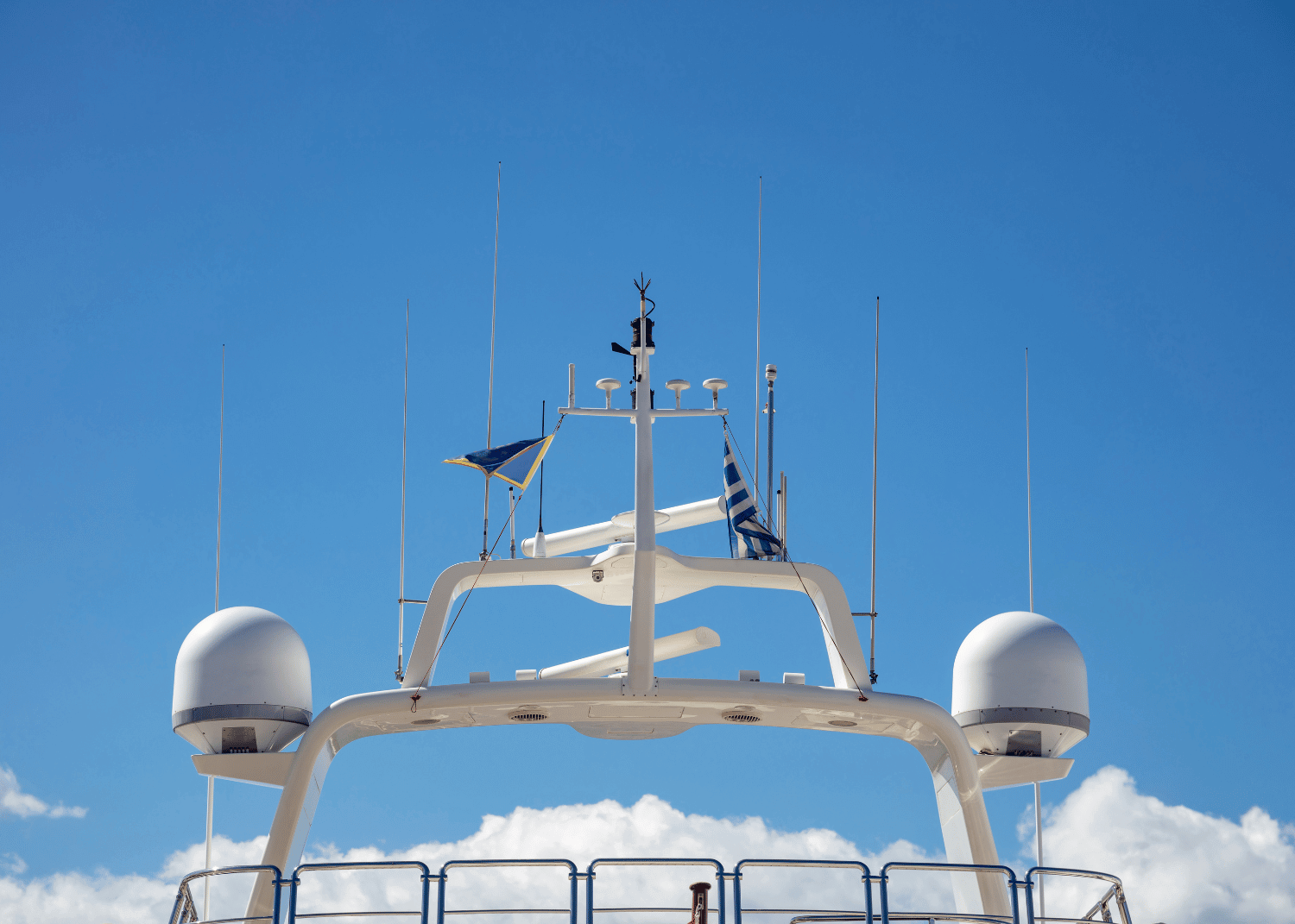 yacht rooftop blue sky