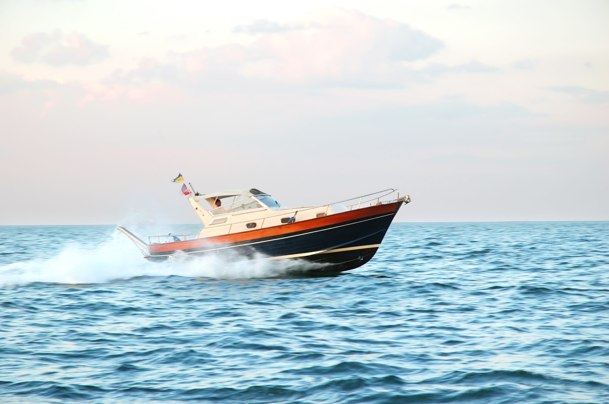 Motor yatch at sea