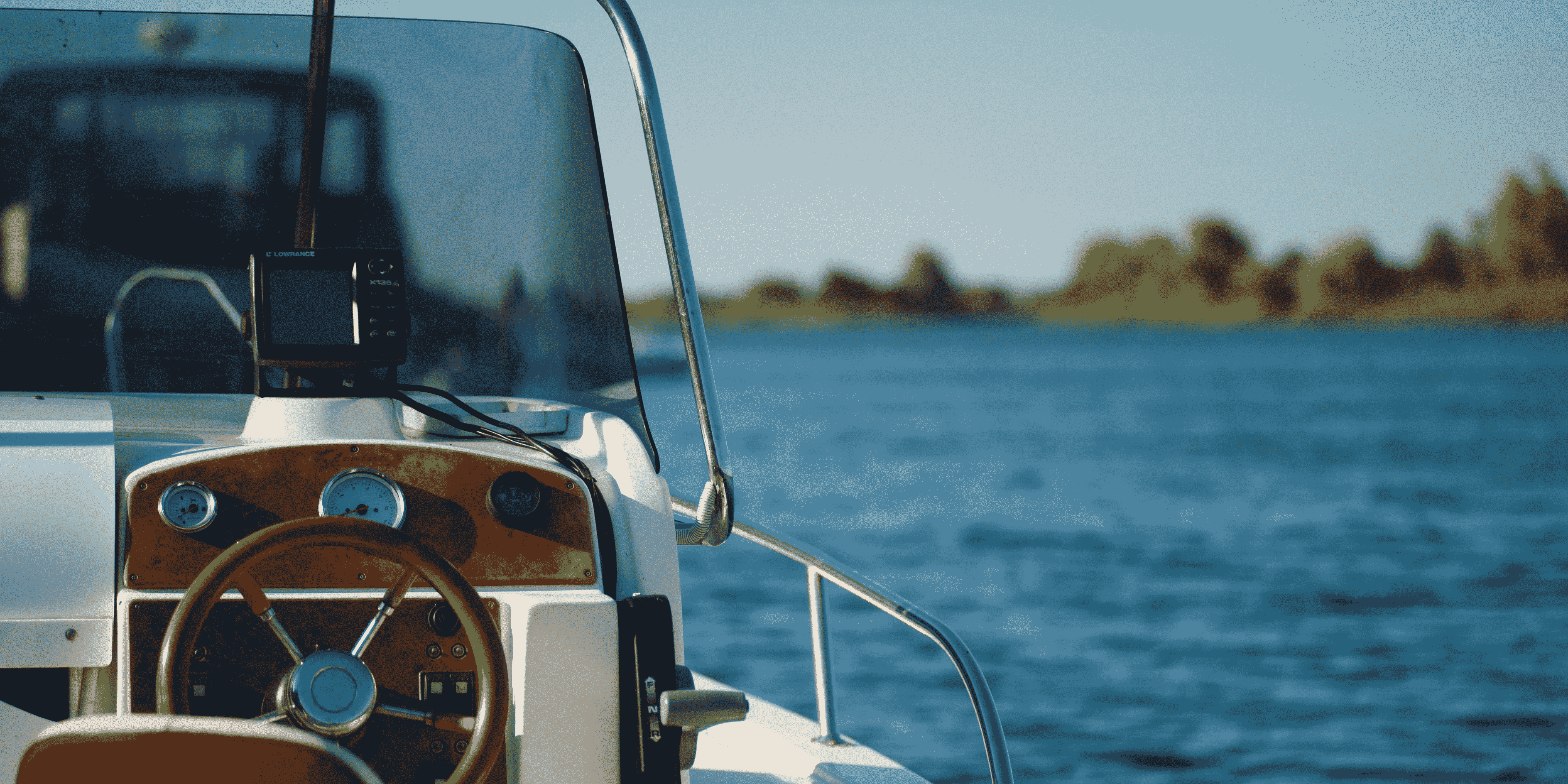 Boat on water showing devices
